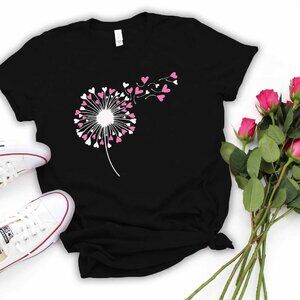 Dandelion Heart Shirt, Valentine Tee,Wildflower Shirt,Dandelion Shirt Valentines
